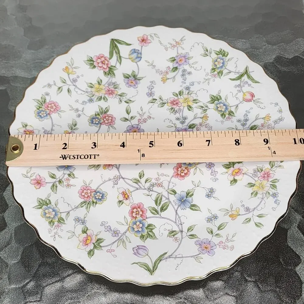 Floral Gold Rimmed plate Andrea by Sadek